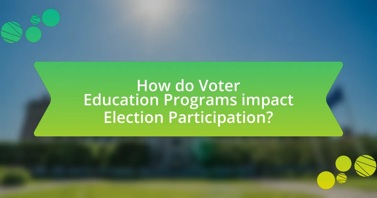 How do Voter Education Programs impact Election Participation?