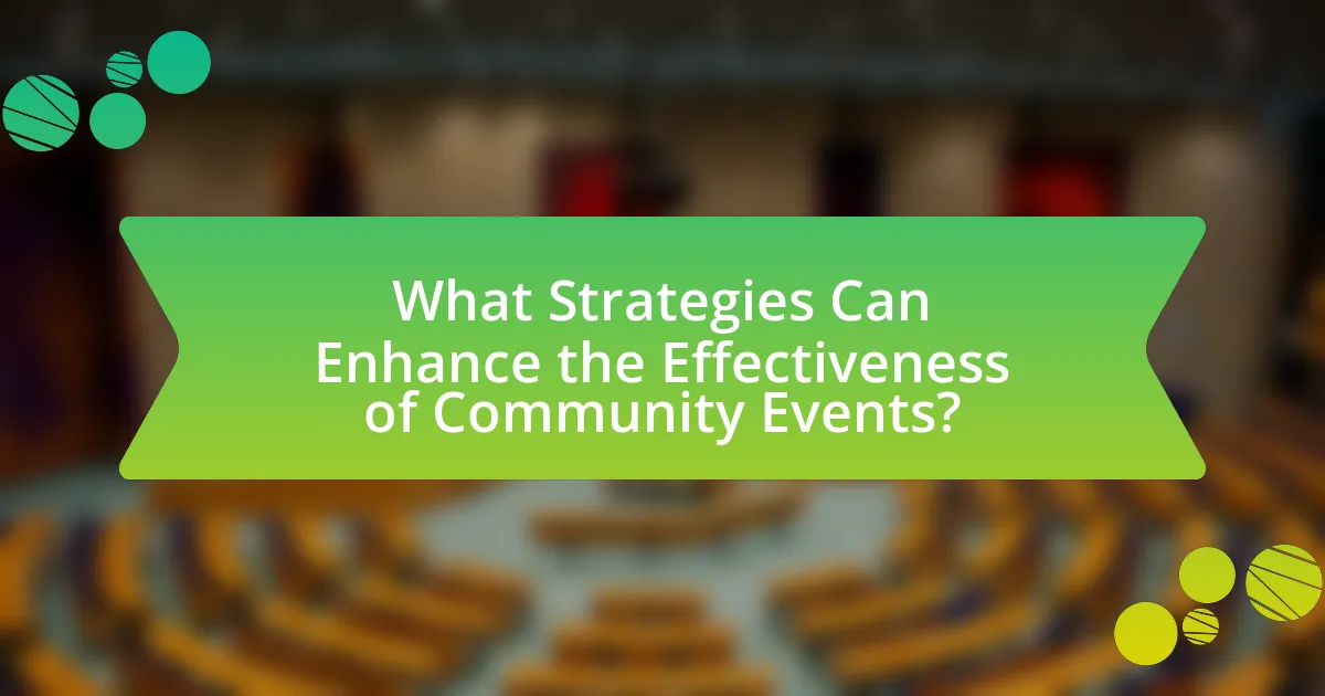 What Strategies Can Enhance the Effectiveness of Community Events?